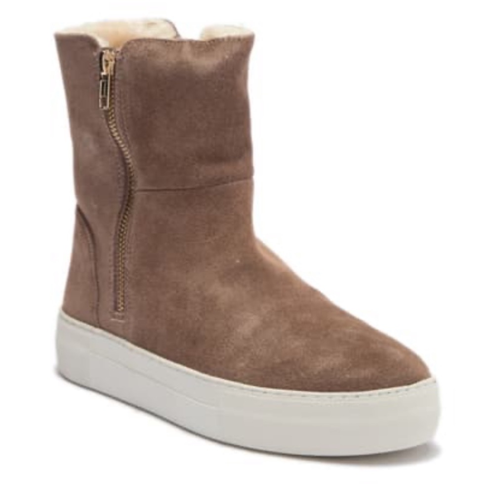 Jslides Faux Fur Lined Platform Boot Size 6.5 - image 1